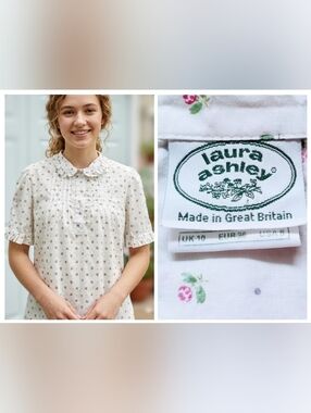 Vintage 80s LAURA ASHLEY Pintuck Blouse